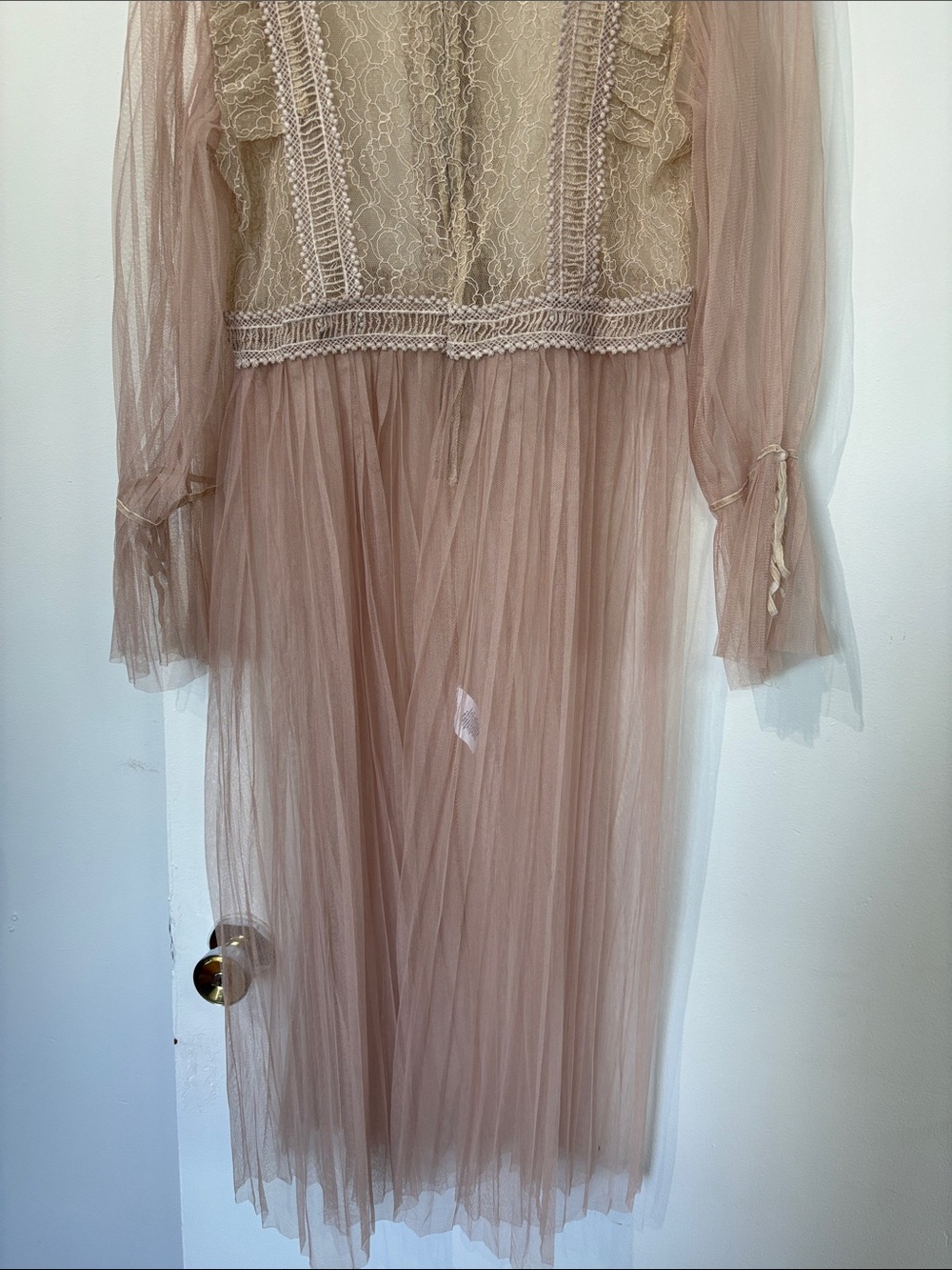 twik Lace & Tulle Formal Dress in Dusty Rose and Champagne - Picture 10 of 10
